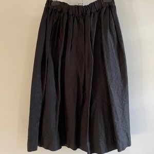 A - line washed linen skirt, deep pockets -- "Not Perfect Linen"